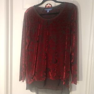 Simply Vera Velvet Burnout Top XL